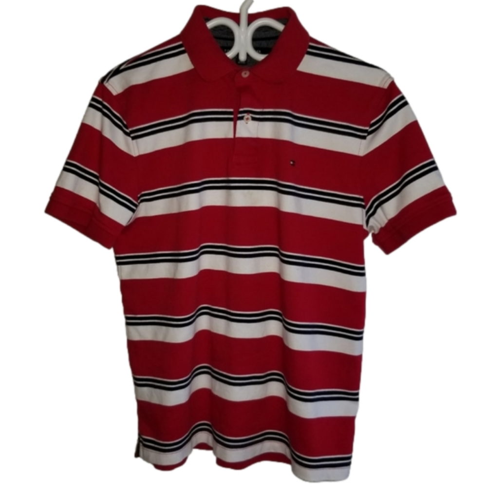 Tommy Hilfiger Cotton Short Sleeve Striped Polo Size M